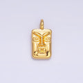 24K Gold plated Face Square Charm in Gold & Silver | W866 - DLUXCA