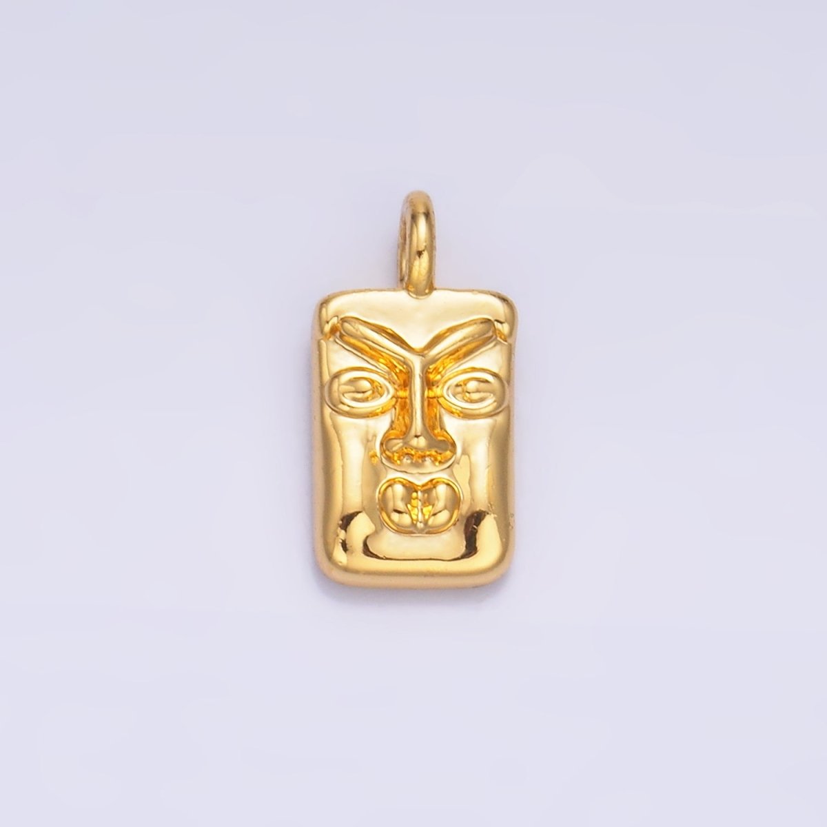 24K Gold plated Face Square Charm in Gold & Silver | W866 - DLUXCA