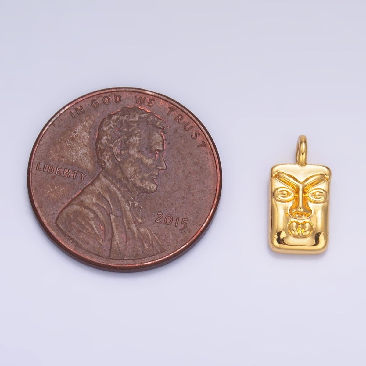 24K Gold plated Face Square Charm in Gold & Silver | W866 - DLUXCA