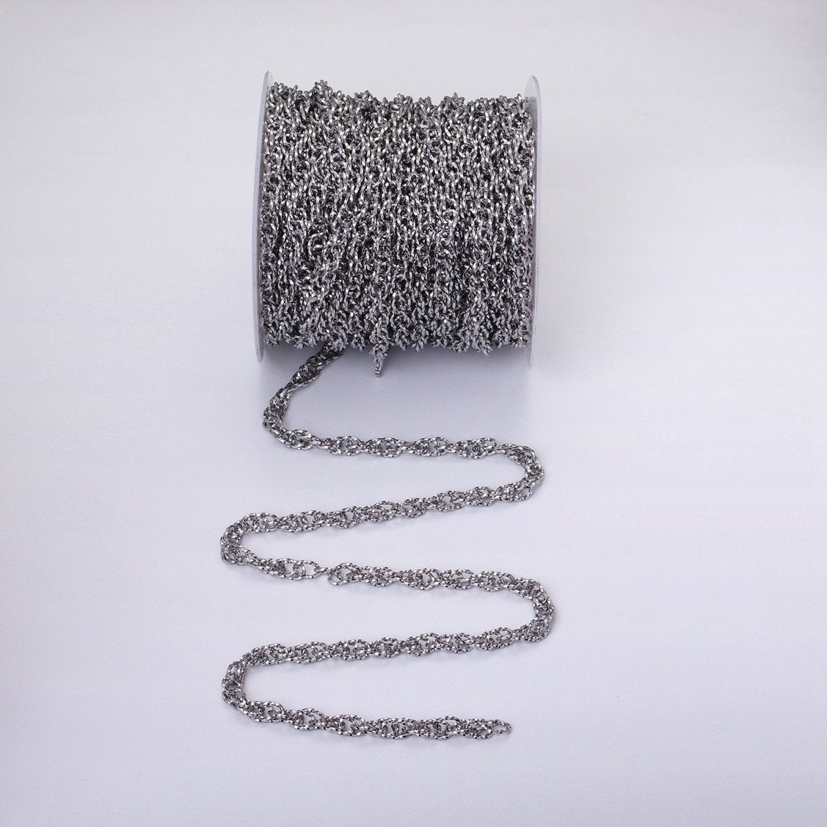 24K Gold plated Faceted Double PRINCE OF WALES style Chain Link Chunky 24k Gold plated 6.1mm Unique Cable Chain Link Unfinished Yard Chain in Gold & Silver | ROLL-1307 ROLL-1308 Clearance Pricing