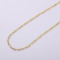 24K Gold plated Figaro Chain, 2mm Gold Simple FIGARO Chain, Gold Dainty Chain, Bulk Supply Jewelry Chain by Yard for Necklace Anklet | ROLL-160 Clearance Pricing - DLUXCA