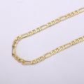24K Gold plated Figaro Chain By Yard, 3.8mm Wide Figaro Curb Linked Chain by Yard, Wholesale Roll Chain, For DIY Craft | ROLL-360 Clearance Pricing - DLUXCA