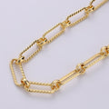 24K Gold plated Figaro Chain by Yard, Long and short Fancy Chain, Wholesale bulk Roll Chain Jewelry Making 11x8mm | ROLL-234 Clearance Pricing - DLUXCA