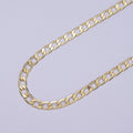 24K Gold plated Figaro Curb Chain, 4mm Flat Curb Unfinished Chain in Gold & Silver For Jewelry Making | ROLL-666, ROLL-667 Clearance Pricing