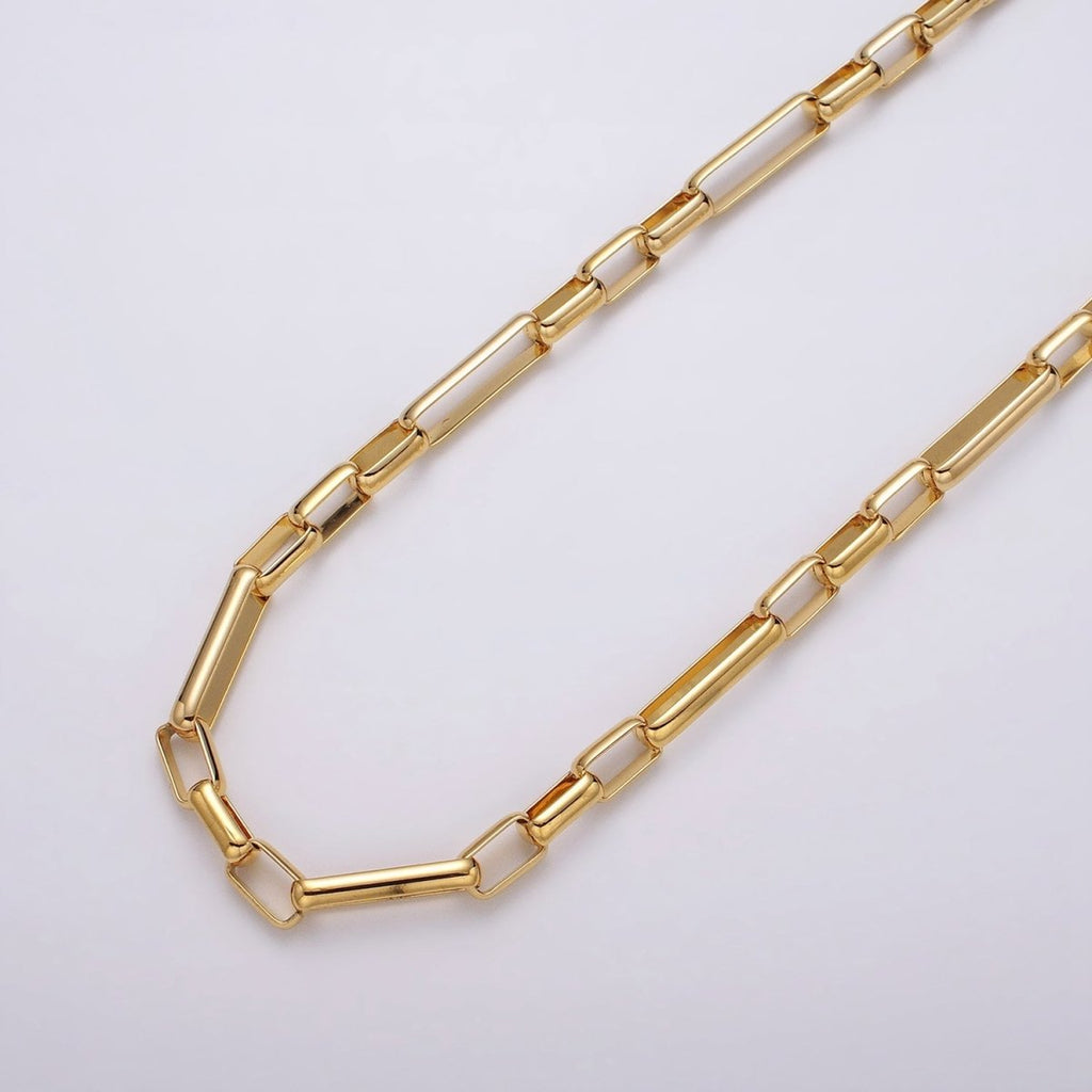 24k Gold plated Figaro Long and Short Fancy Unfinished Yard Chain in Gold & Silver | ROLL-1322 Clearance Pricing - DLUXCA