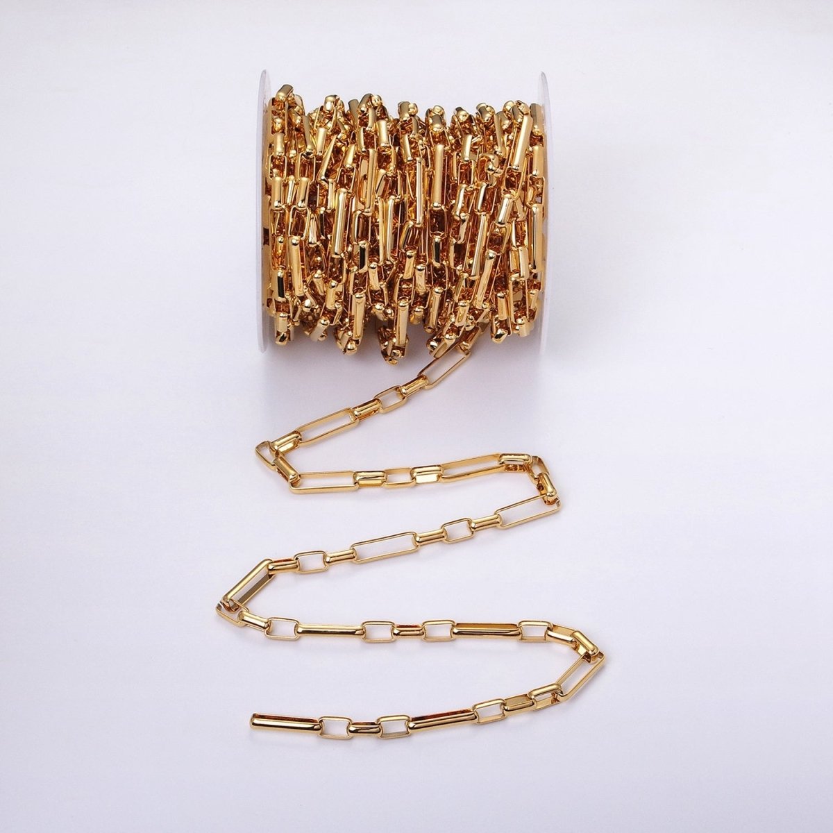 24k Gold plated Figaro Long and Short Fancy Unfinished Yard Chain in Gold & Silver | ROLL-1322 Clearance Pricing - DLUXCA