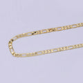 24K Gold plated Figaro Unfinished Chain, Dainty 3mm Flat Figaro Chain for Men Woman Unisex Layering Necklace Jewelry Making | ROLL-703 Clearance Pricing - DLUXCA