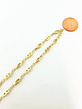 24K Gold plated Figure 8 Chain by Yard, Gold plated FIGURE 8 Chain by Yard, Wholesale Bulk Roll Chain for Jewelry Making, Size 11.5x3.5mm, DESIGNED Chain | ROLL-175 Clearance Pricing - DLUXCA