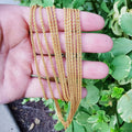 24K Gold plated Finished Wheat Chain For Necklace Making, 23.9 inch Foxtail Chain Necklace, Dainty 1.9mm Foxtail Necklace w/ Lobster Clasps | CN-815 Clearance Pricing - DLUXCA
