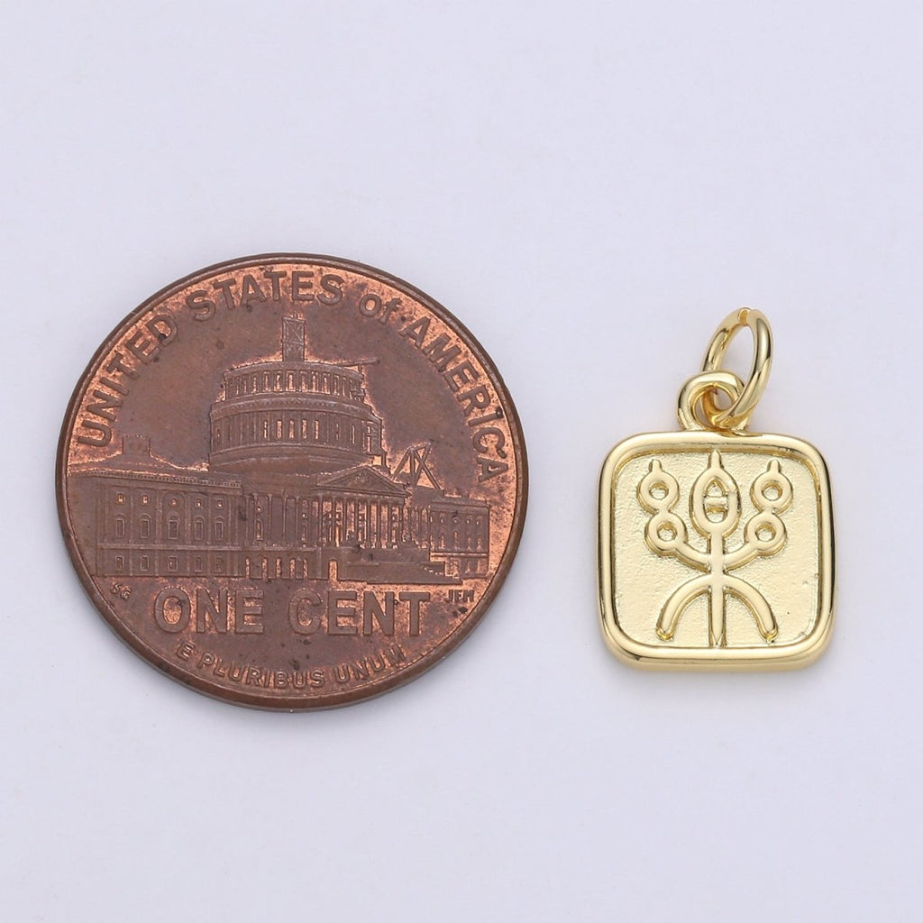 24K Gold plated Fire Charm For Jewelry Making, Necklace Earring Bracelet Anklet Component Supply, For Gift E-072 - DLUXCA