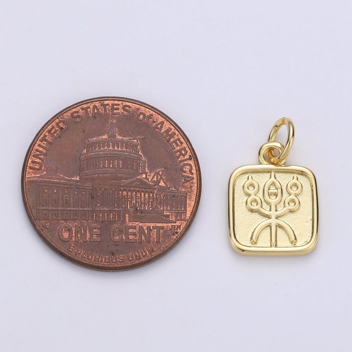24K Gold plated Fire Charm For Jewelry Making, Necklace Earring Bracelet Anklet Component Supply, For Gift E-072 - DLUXCA