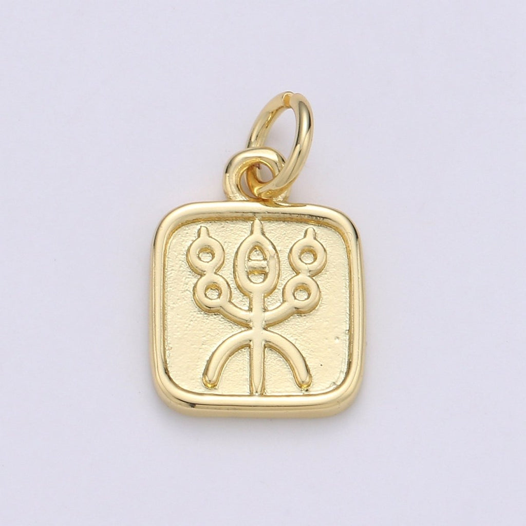 24K Gold plated Fire Charm For Jewelry Making, Necklace Earring Bracelet Anklet Component Supply, For Gift E-072 - DLUXCA