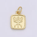 24K Gold plated Fire Charm For Jewelry Making, Necklace Earring Bracelet Anklet Component Supply, For Gift E-072 - DLUXCA