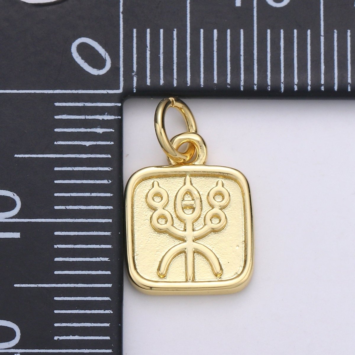 24K Gold plated Fire Charm For Jewelry Making, Necklace Earring Bracelet Anklet Component Supply, For Gift E-072 - DLUXCA