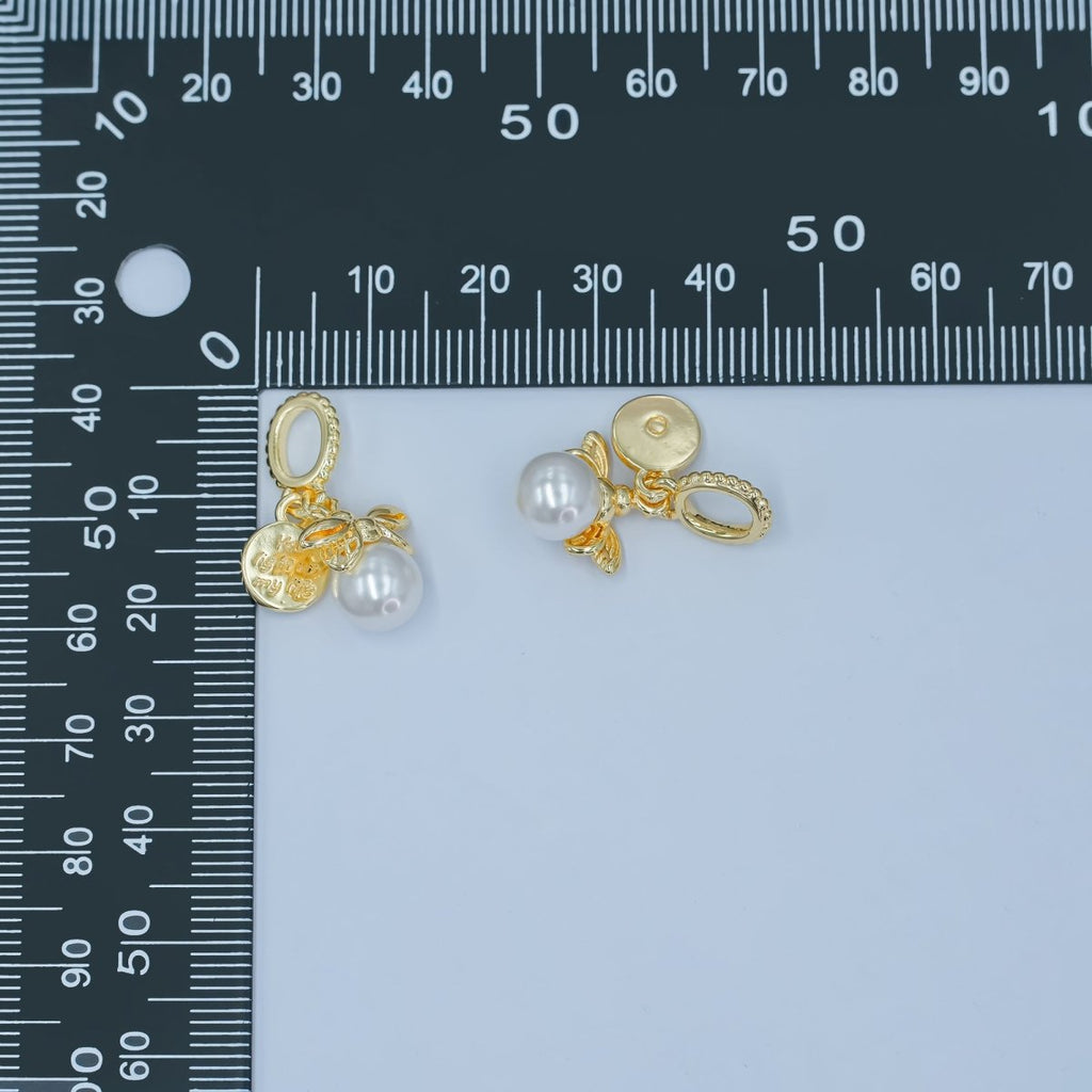24K Gold plated Firefly "You Light Up My Life" Script Rhondelle Bail Drop Pendant | AA1501 