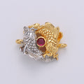 24K Gold plated Fish koi Spacer, Lucky Fish Beads For Bracelet Charm Bead Connector Pendant Finding For Jewelry Making F-430 - DLUXCA