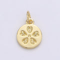 24K Gold plated Five Leaf Clover Coin Charm D-918 - DLUXCA