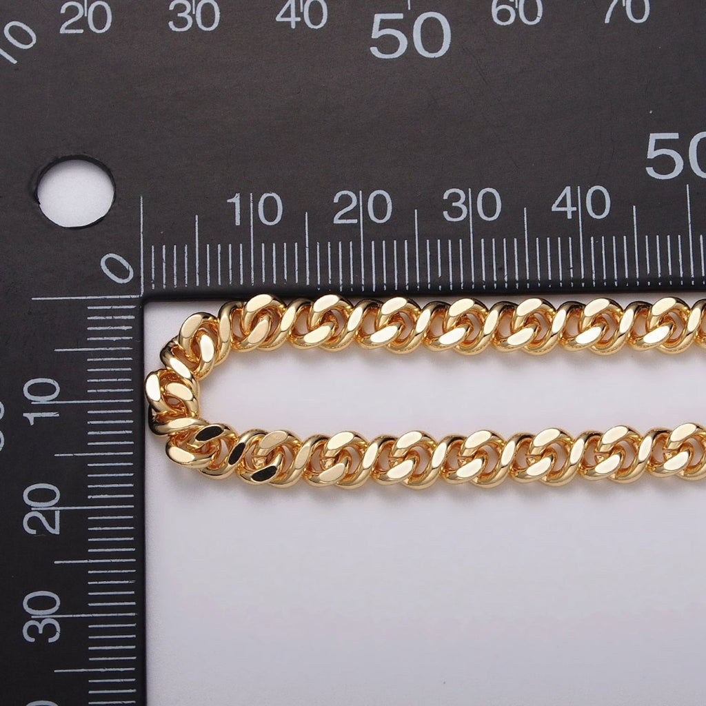 24k Gold plated Flat Double Curb Figaro Eight Designed Unfinished Chain by Yard in Gold & Silver | ROLL-1053, ROLL-1107 Clearance Pricing - DLUXCA