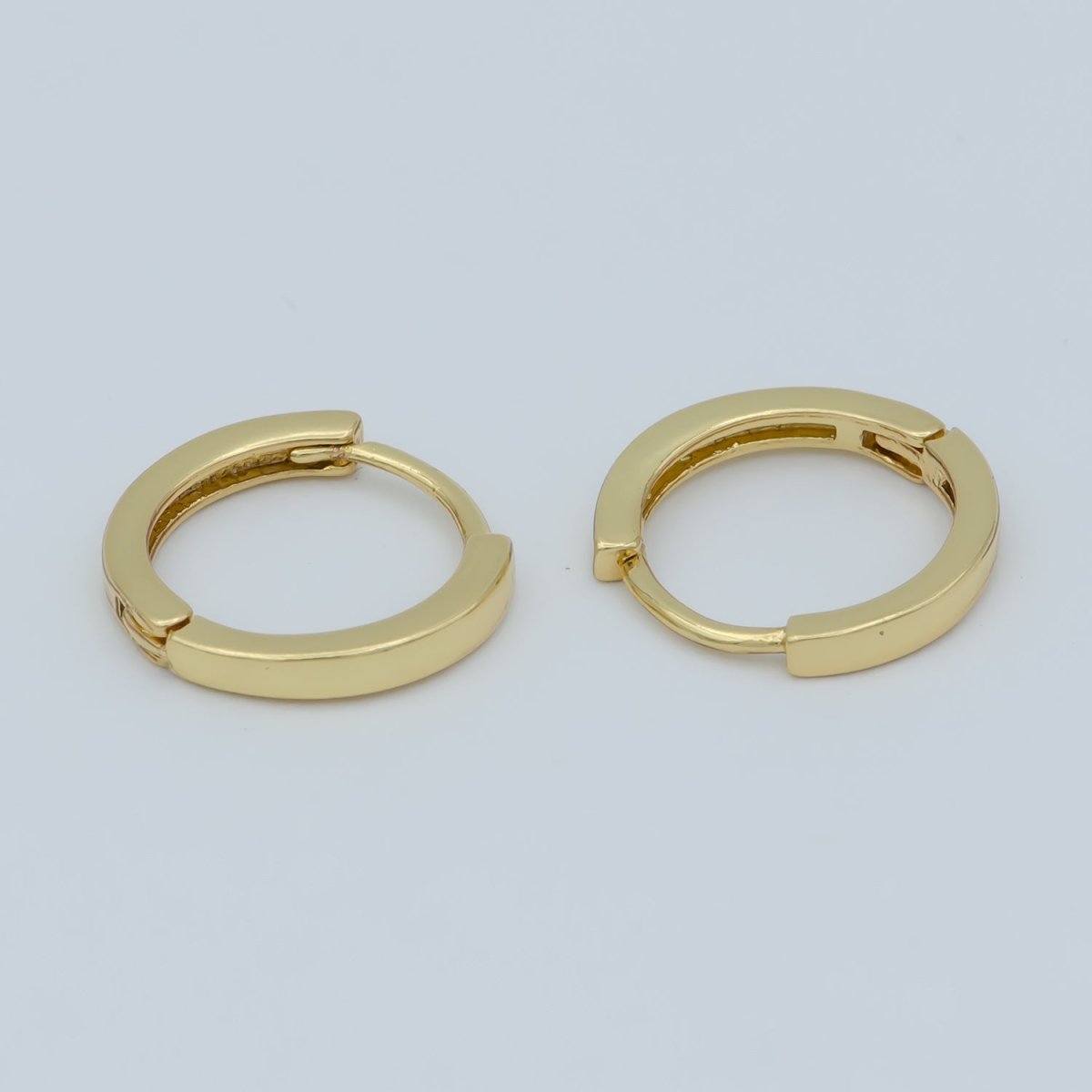 24K Gold plated Flat Minimalist Huggie Earrings in Gold, Silver & Rose Gold | AB1208 - AB1210 - DLUXCA