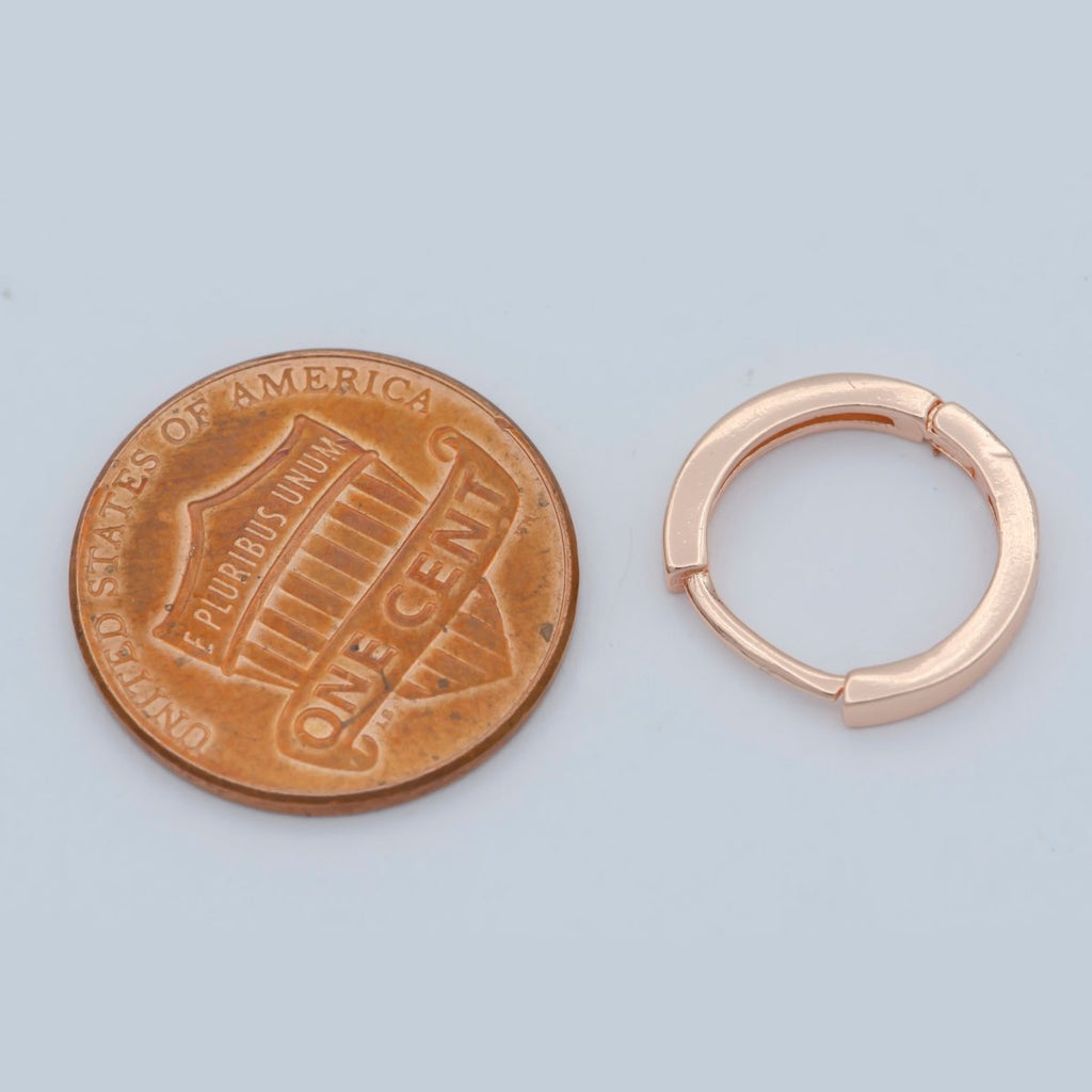 24K Gold plated Flat Minimalist Huggie Earrings in Gold, Silver & Rose Gold | AB1208 - AB1210 - DLUXCA