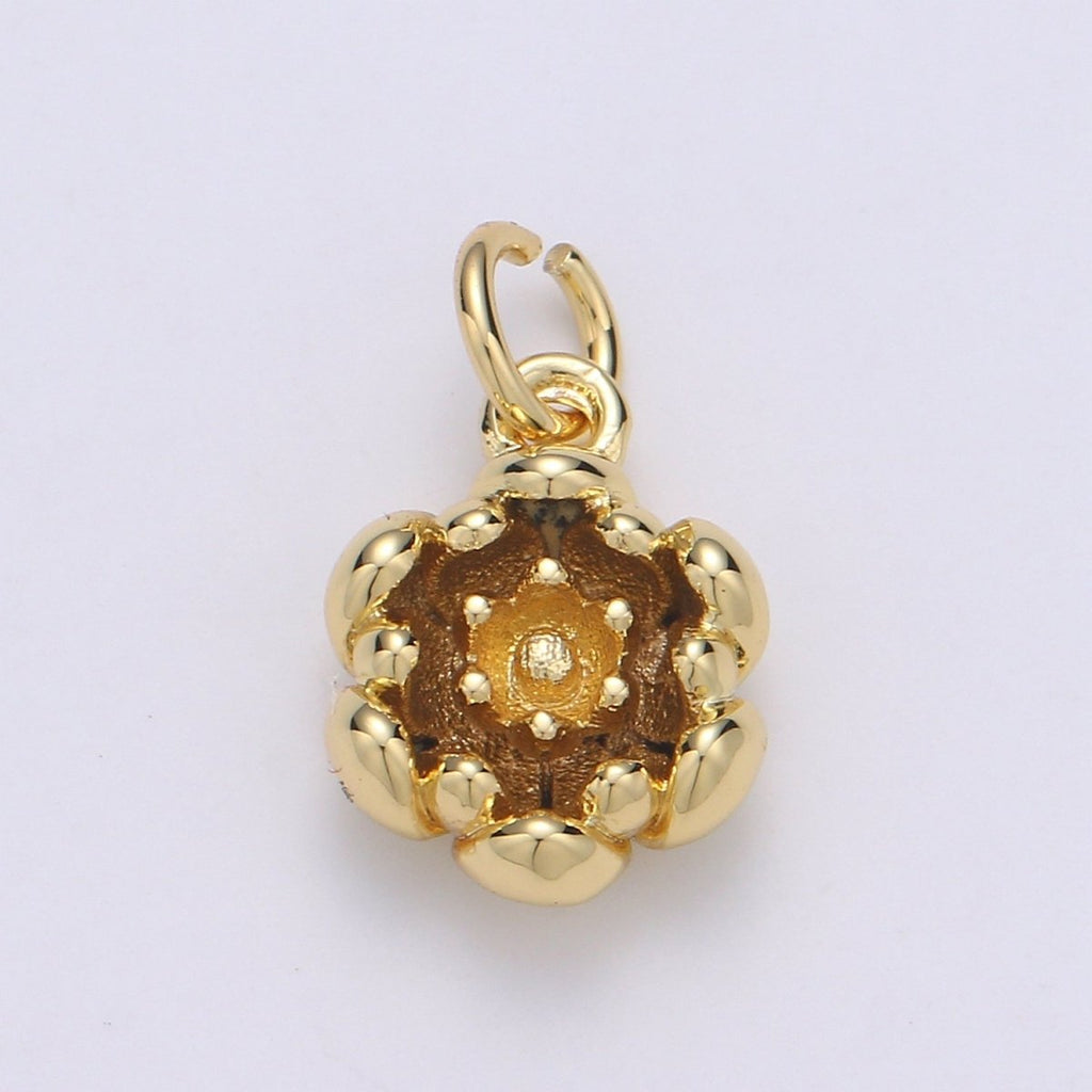 24K Gold plated Flower Charm E-073 - DLUXCA
