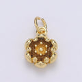 24K Gold plated Flower Charm E-073 - DLUXCA
