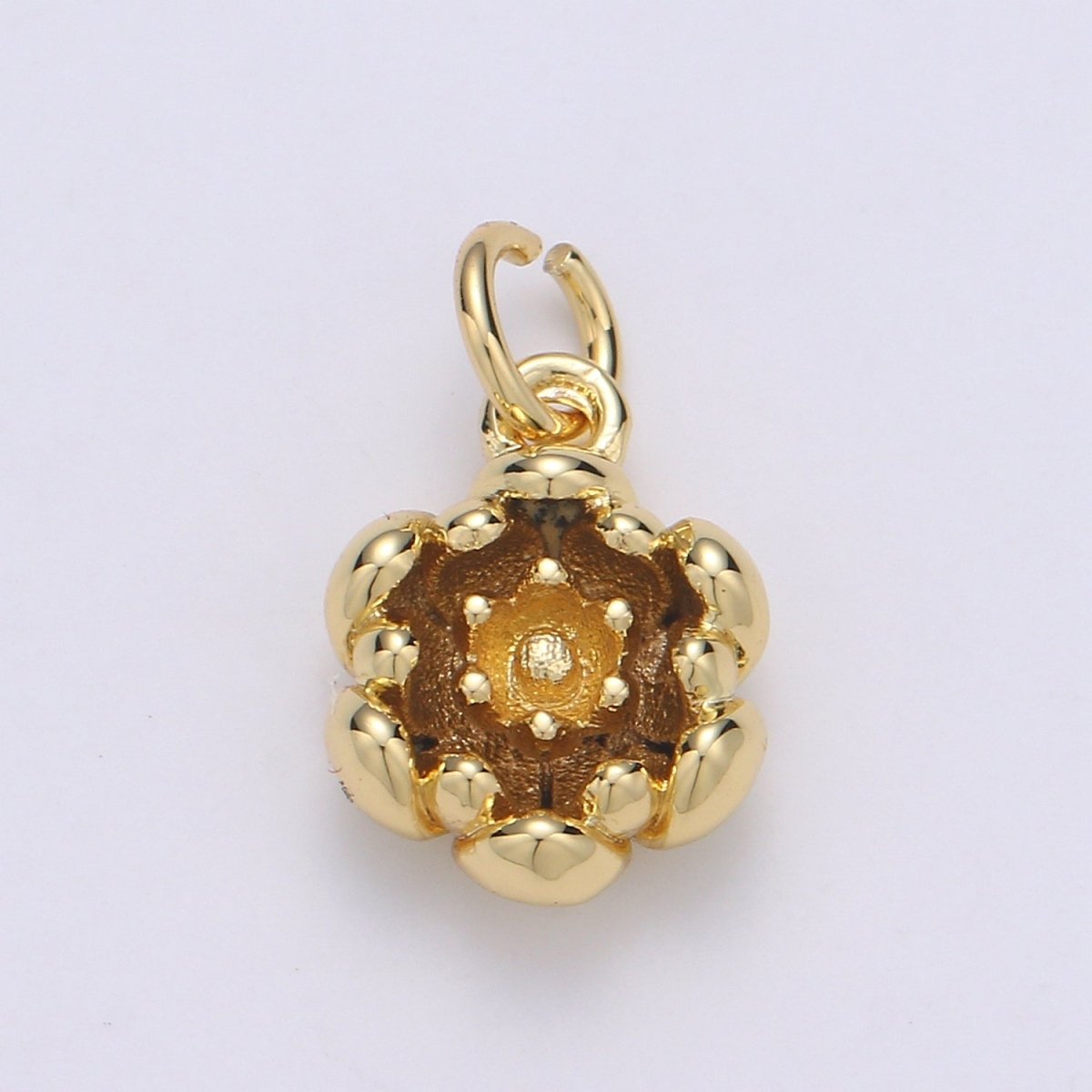 24K Gold plated Flower Charm E-073 - DLUXCA