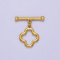 24k Gold plated Flower Toggle Clasp, Jewelry Clasp OT Clasp Findings L-702 L-703 L-704 - DLUXCA