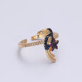 24K Gold plated Forest Jungle Bird Animal Adjustable Ring O-794 - DLUXCA