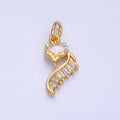 24K Gold plated Fox Cat Baguette CZ Curve Silhouette Charm in Gold & Silver | W447 - DLUXCA