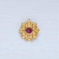 24K Gold plated Fuchsia CZ Flower Curved Petal Charm | E194 - DLUXCA