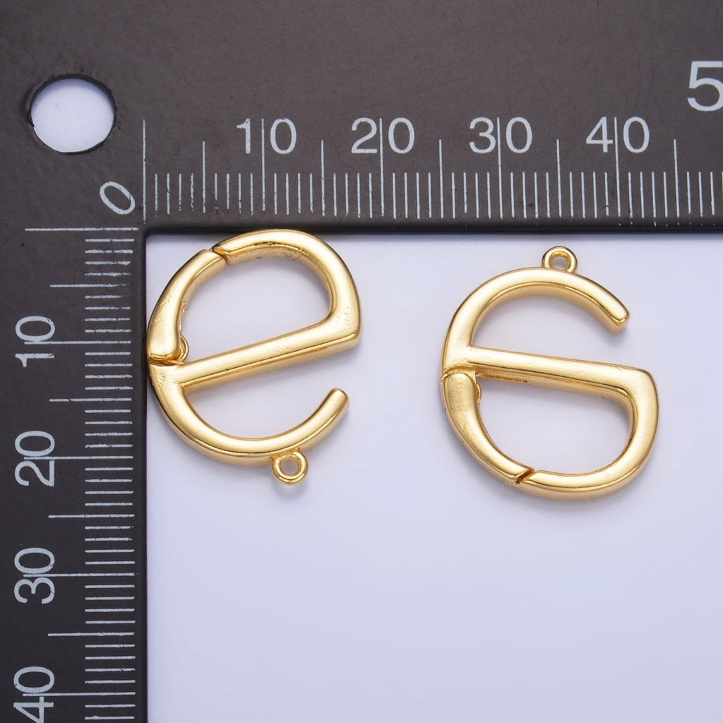 24K Gold plated G - Shaped Push Gate Geometric Finding | Z1000 - DLUXCA