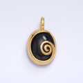 24K Gold plated Gemstone Cabochon Curl Bezel Pendant | AA1047 - AA1051