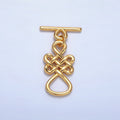 24K Gold plated Geometric Artisan Toggle Clasps Closure in Gold & Silver | Z494 - DLUXCA