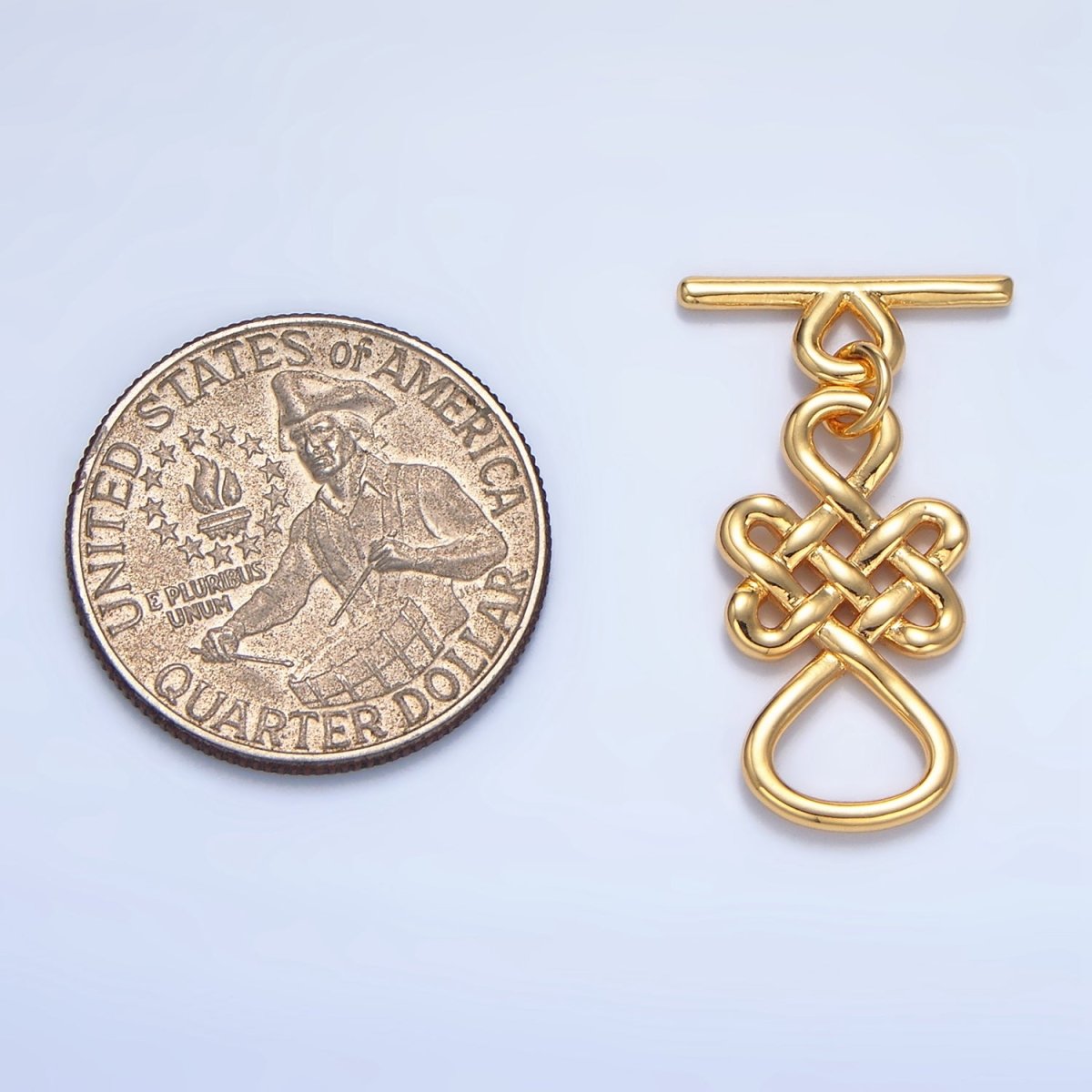 24K Gold plated Geometric Artisan Toggle Clasps Closure in Gold & Silver | Z494 - DLUXCA