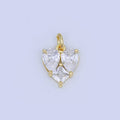 24K Gold plated Geometric Clear CZ Mini Charm in Gold & Silver | N058 