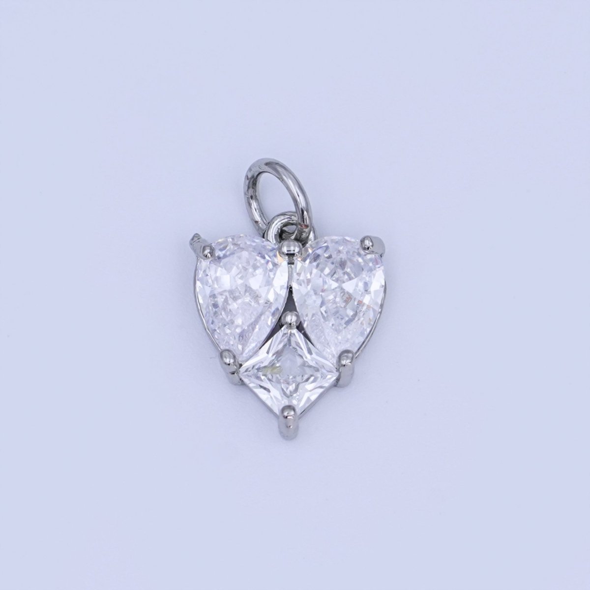 24K Gold plated Geometric Clear CZ Mini Charm in Gold & Silver | N058 