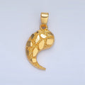 24K Gold plated Geometric Edged Textured Tusk Pendant | AA943 - DLUXCA