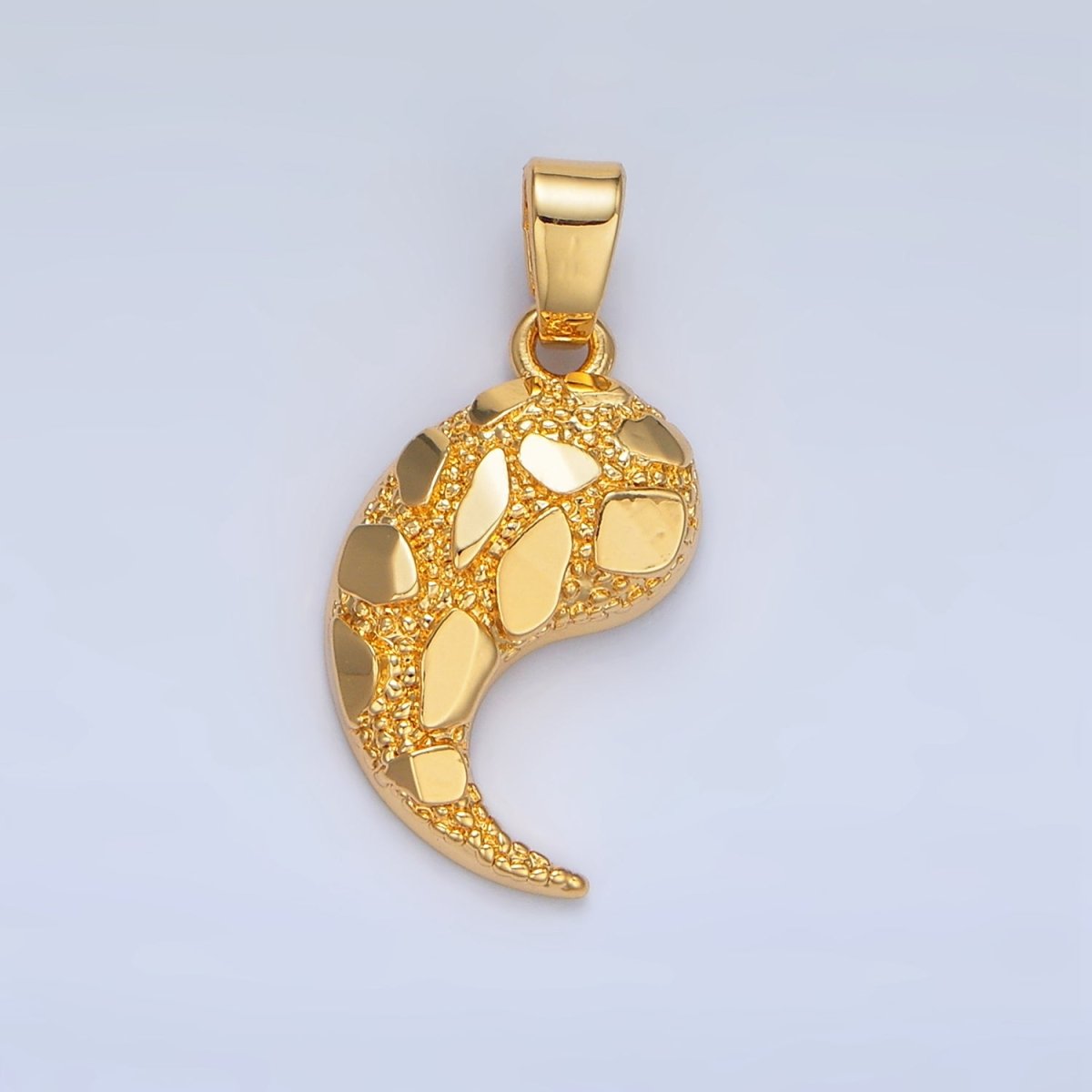 24K Gold plated Geometric Edged Textured Tusk Pendant | AA943 - DLUXCA