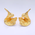 24K Gold plated Geometric Hammered Foil Stud Earrings | AD569 - DLUXCA