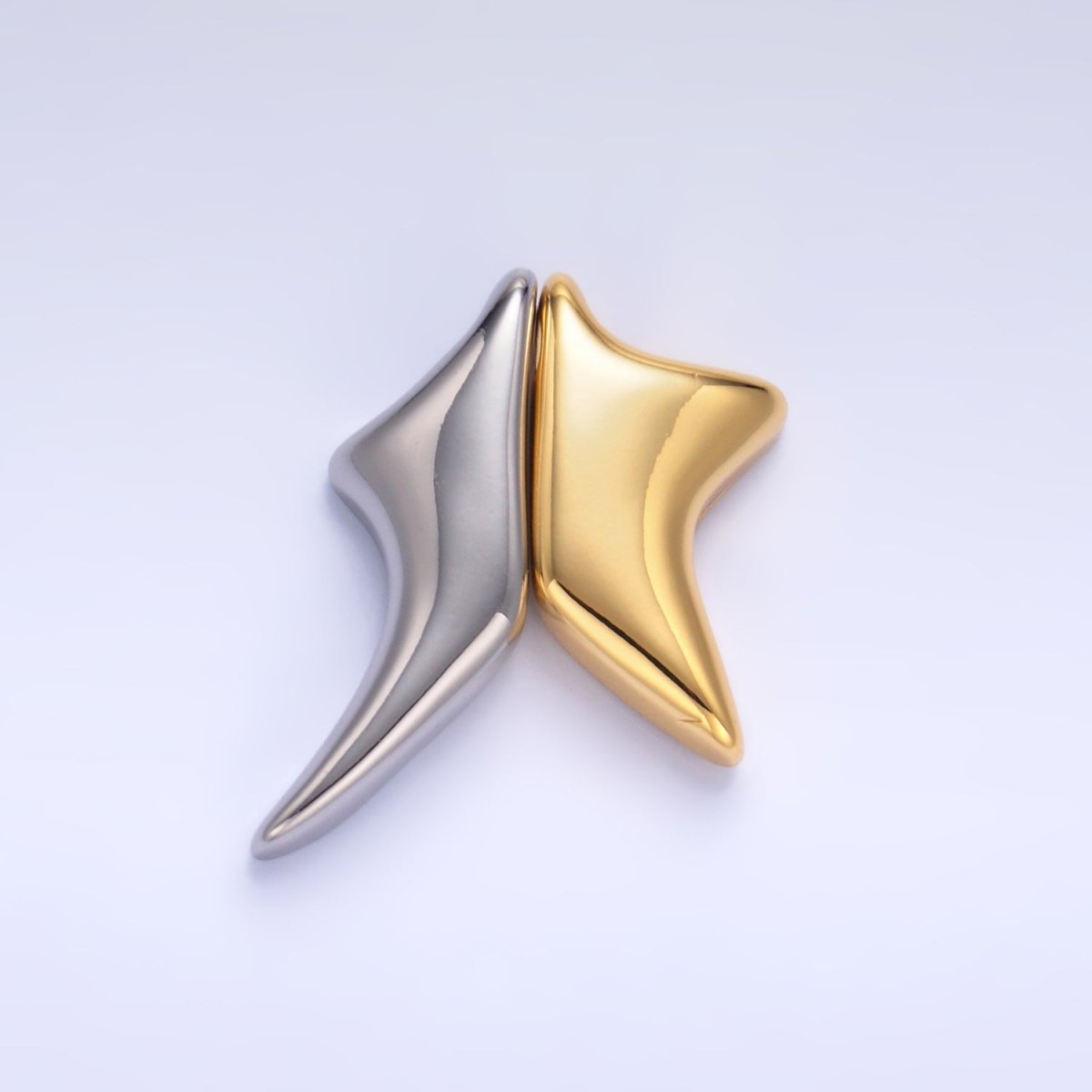 24K Gold plated Geometric Star Mixed Metal Slide Charm Set | W823 