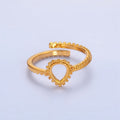 24K Gold plated Geometric Triangle Dotted Ring | O933 - DLUXCA