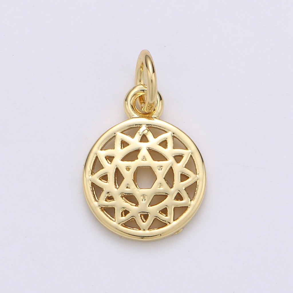24K Gold plated Geometry Charm D-917 - DLUXCA