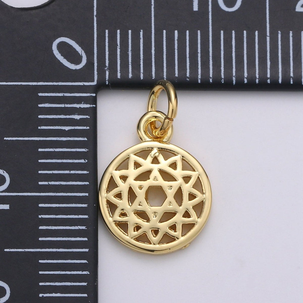 24K Gold plated Geometry Charm D-917 - DLUXCA