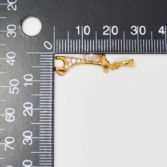 24k Gold plated Giraffe Charm Giraffes African Safari 3D Pendant Animal Charm for Kids Jewelry Micro Pave Charm Necklace, J-216 - DLUXCA