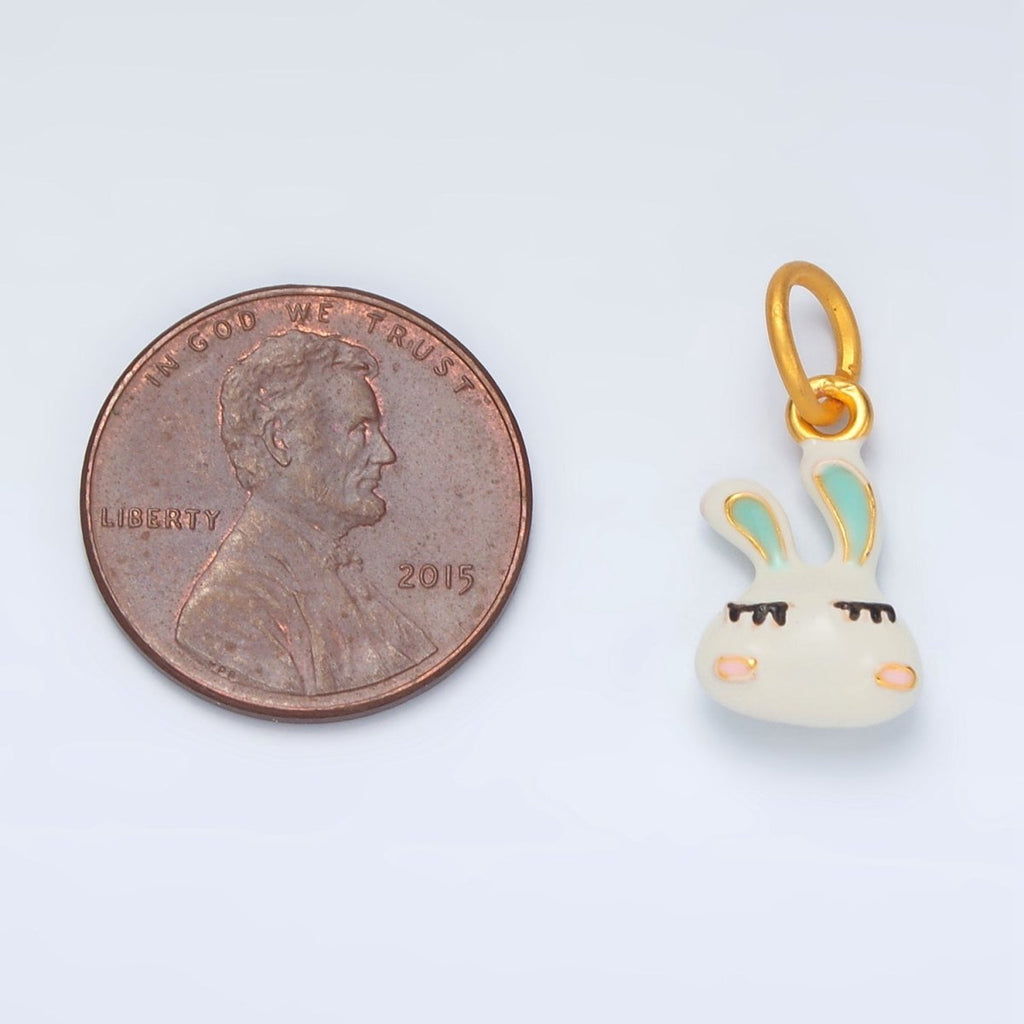 24K Gold plated Glam Beauty Bunny, Animal Charm | AG923 - DLUXCA