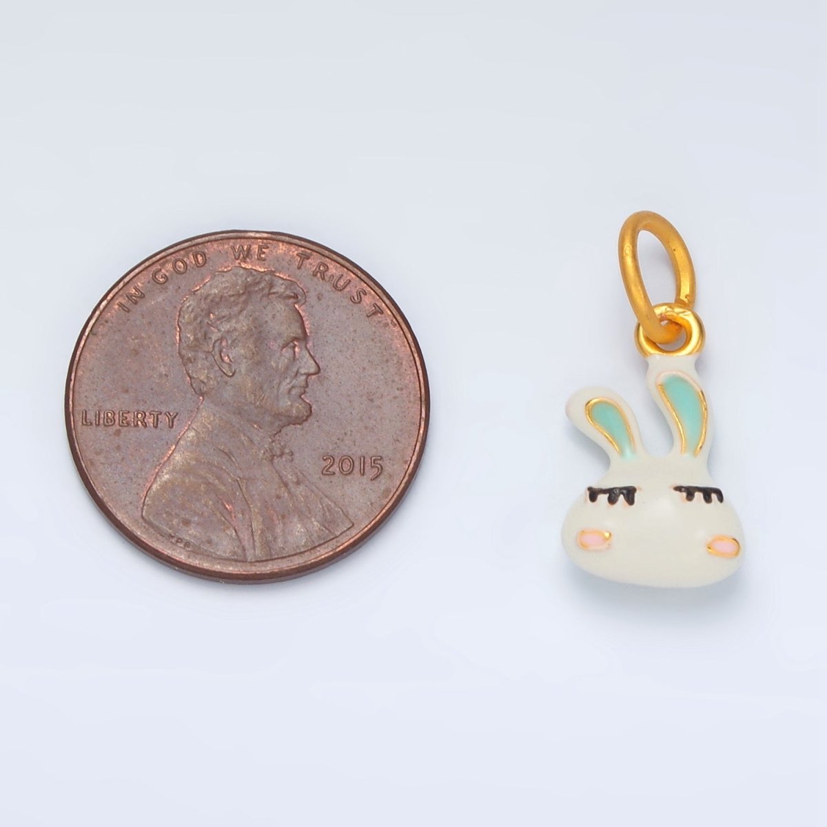 24K Gold plated Glam Beauty Bunny, Animal Charm | AG923 - DLUXCA