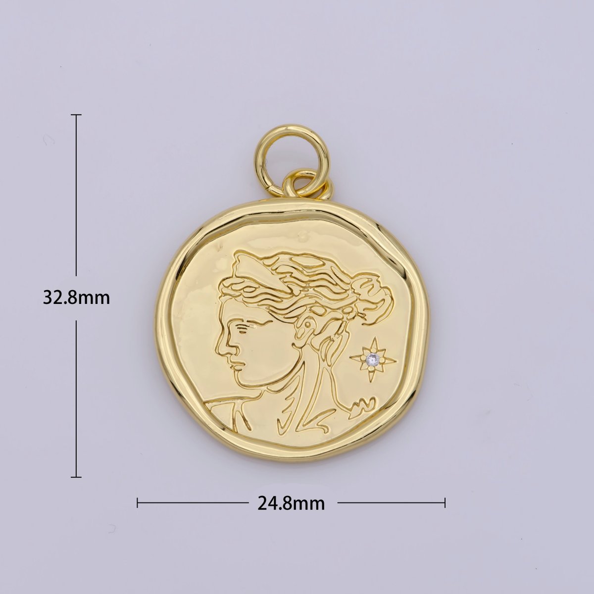 24K Gold plated Goddess Artemis of Hunt, Nature, Childbirth and Chastity Pendant | M929 - DLUXCA