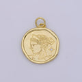 24K Gold plated Goddess Artemis of Hunt, Nature, Childbirth and Chastity Pendant | M929 - DLUXCA