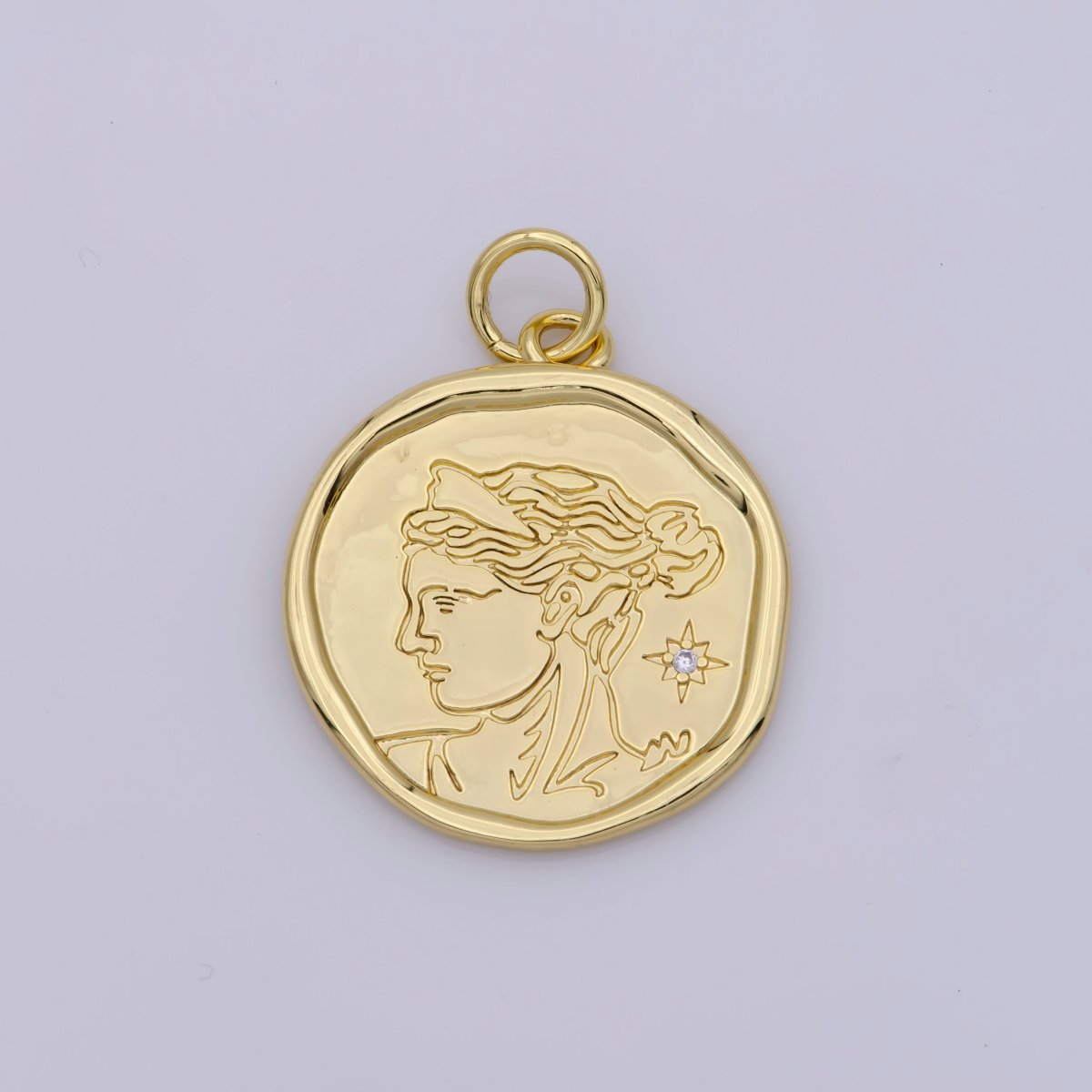24K Gold plated Goddess Artemis of Hunt, Nature, Childbirth and Chastity Pendant | M929 - DLUXCA